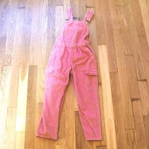 PINK CORDUROY OVERALLS